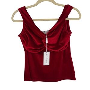 Petal + Pup Rita Velvet Off Shoulder Top Womens XL Red NEW Draped Holiday Party